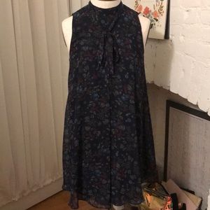 BCBG Navy Floral sleeveless dress